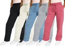 Women's Sweatpants Mid Waist Winter Wide Leg Loose-Fit Fleece Pants