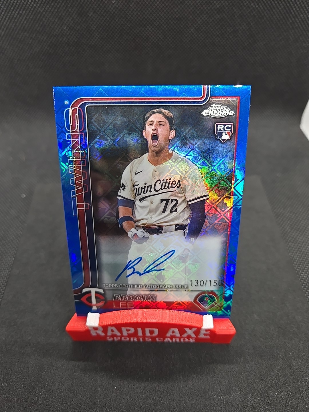 2025 Topps Chrome Logofractor Brooks Lee Rookie  Auto RC RA-BL 130/150 Blue