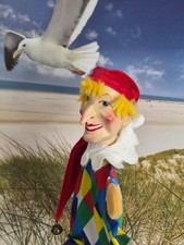 Handpuppe Kasper mit Beinen und handgeschnitztem Holzkopf von Kersa ca. 40 cm