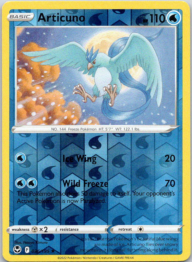 Articuno - Silver Tempest (NM) Reverse Holo 36/195 Water Basic