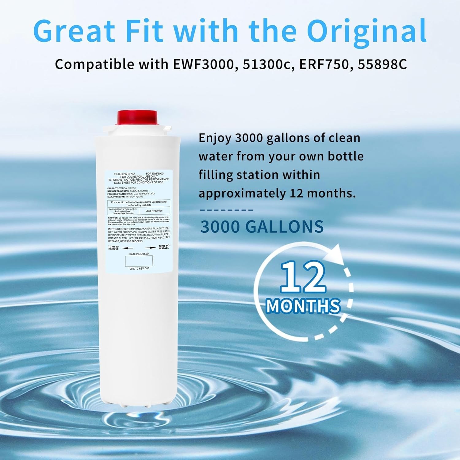 Fit For Elkay 51300C WaterSentry Plus Replacement Filter (Bottle Fillers) New