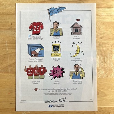 Vintage USPS Post Office Magazine Print Ads Full Page Color Advertisements 1994