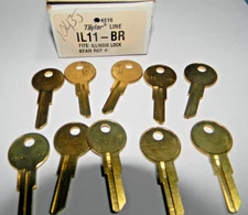 Lot  of 10-  IL11 Taylor IL11-BR,   1043J  Key Blank Fits Illinois Lock  Box 42