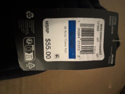 Mens UA Under Armour Gym Fleece Rival Jogger Logo Pants Sweatpants XL With Tags - Picture 4 of 5