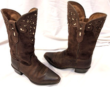 Ariat Boots Kids Size 11 Brown Leather Western Zip Cowboy Style 10010913