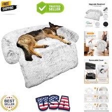 Calming Dog Bed Fluffy Plush Dog Mat for Furniture Protector with Removable W...