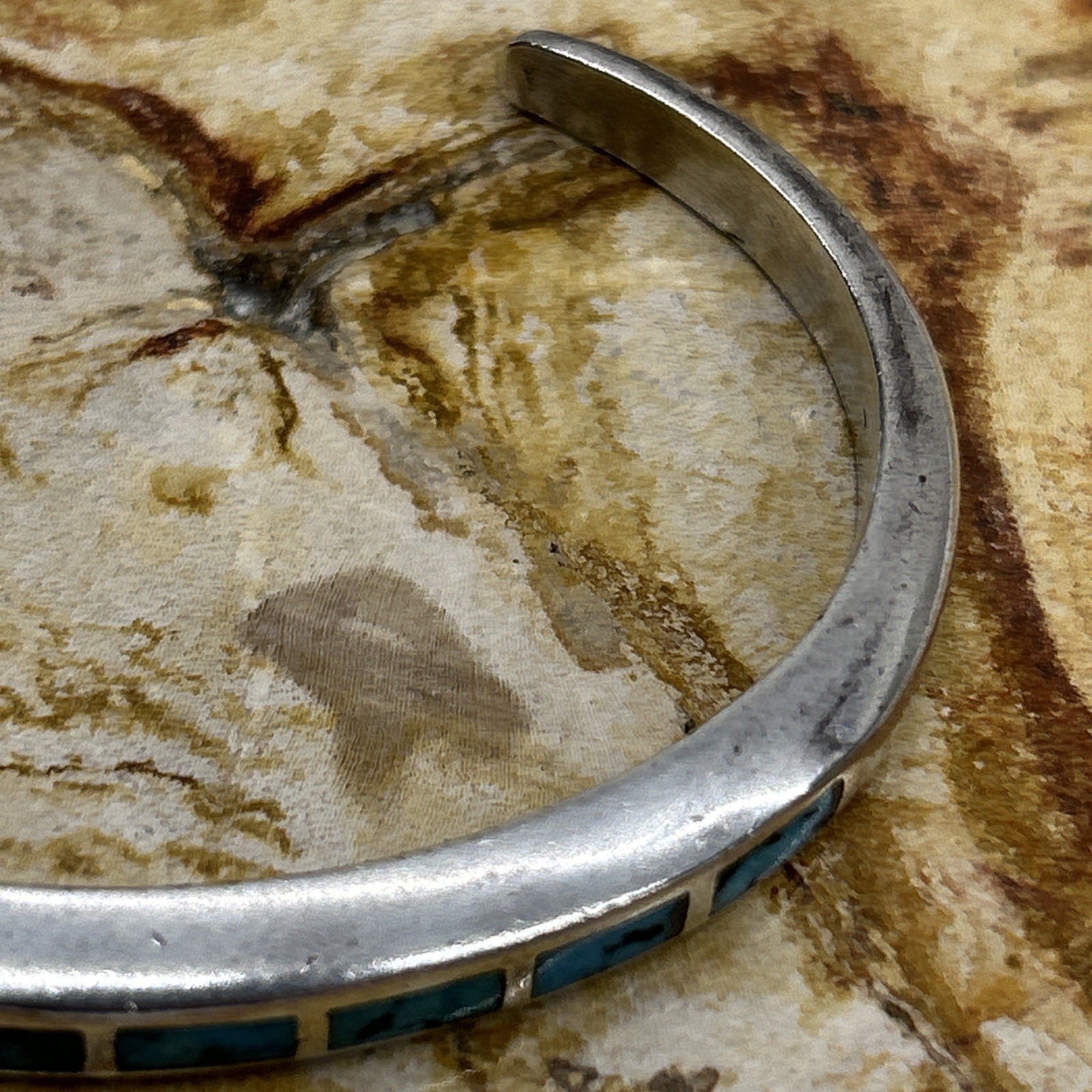 Silver And Turquoise Cuff Bracelet Stackable 8 St… - image 8