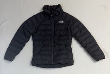 The North Face Down Puffer Jacket Dark Gray Full Zip Youth 7/8 READ 