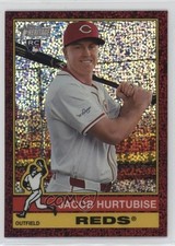 2025 Topps Heritage Chrome Burgundy Sparkle Refractor Jacob Hurtubise #124 05k6