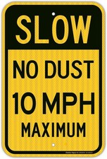 10 MPH MPH Speed Limit Sign Slow No Dust 18x12 Engineer Grade Aluminum