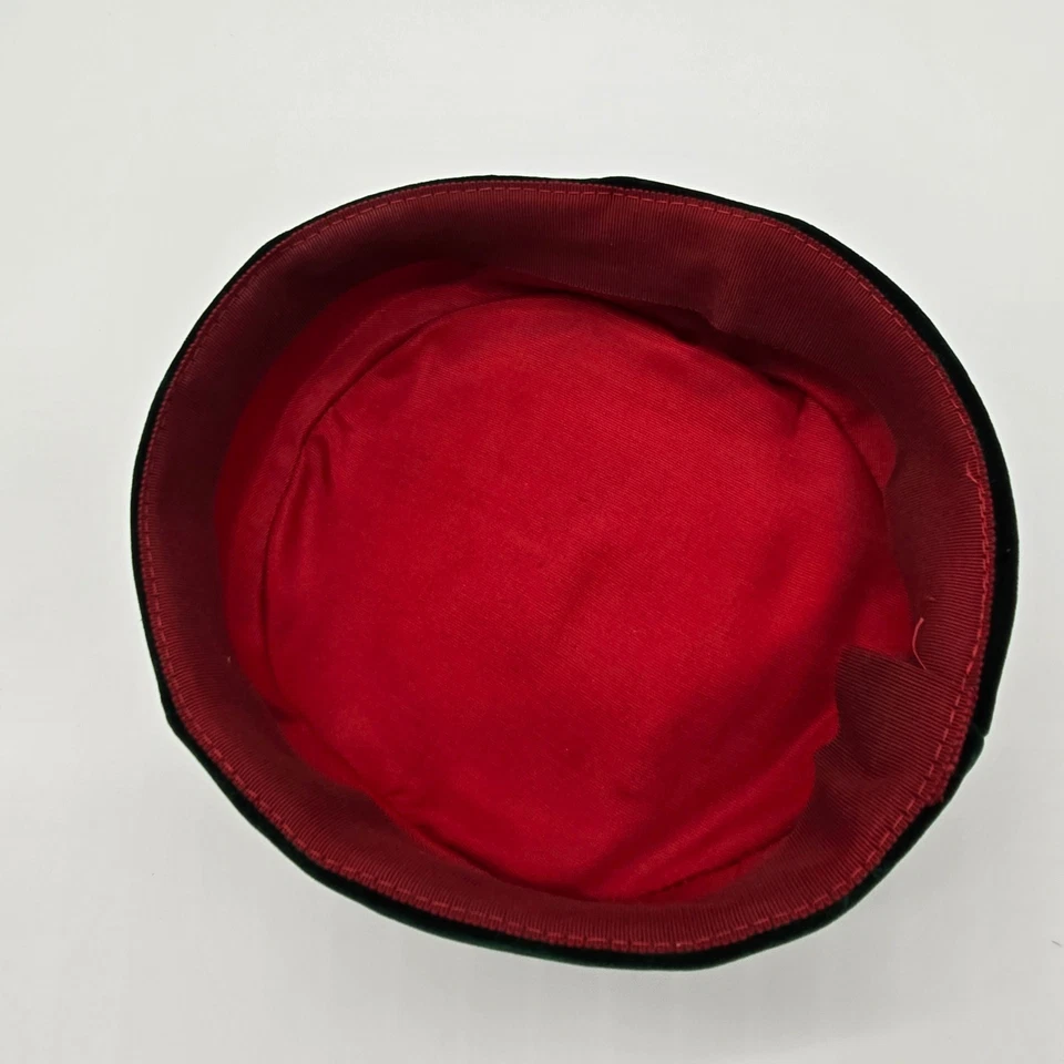 Sombrero pastillero de terciopelo vintage de los años 50 - verde profundo Foto 4 de 4