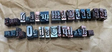 34 VINTAGE METAL LETTER PRESS STATIONARY LETTERS
