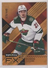 2021-22 Upper Deck Synergy FX Rookies Orange 375/449 Brandon Duhaime #FXR-BD 4z8