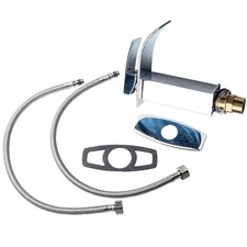 Bathroom Basin Faucet Waterfall Spout Sink Mixer Tap with Cover Chrome Finish