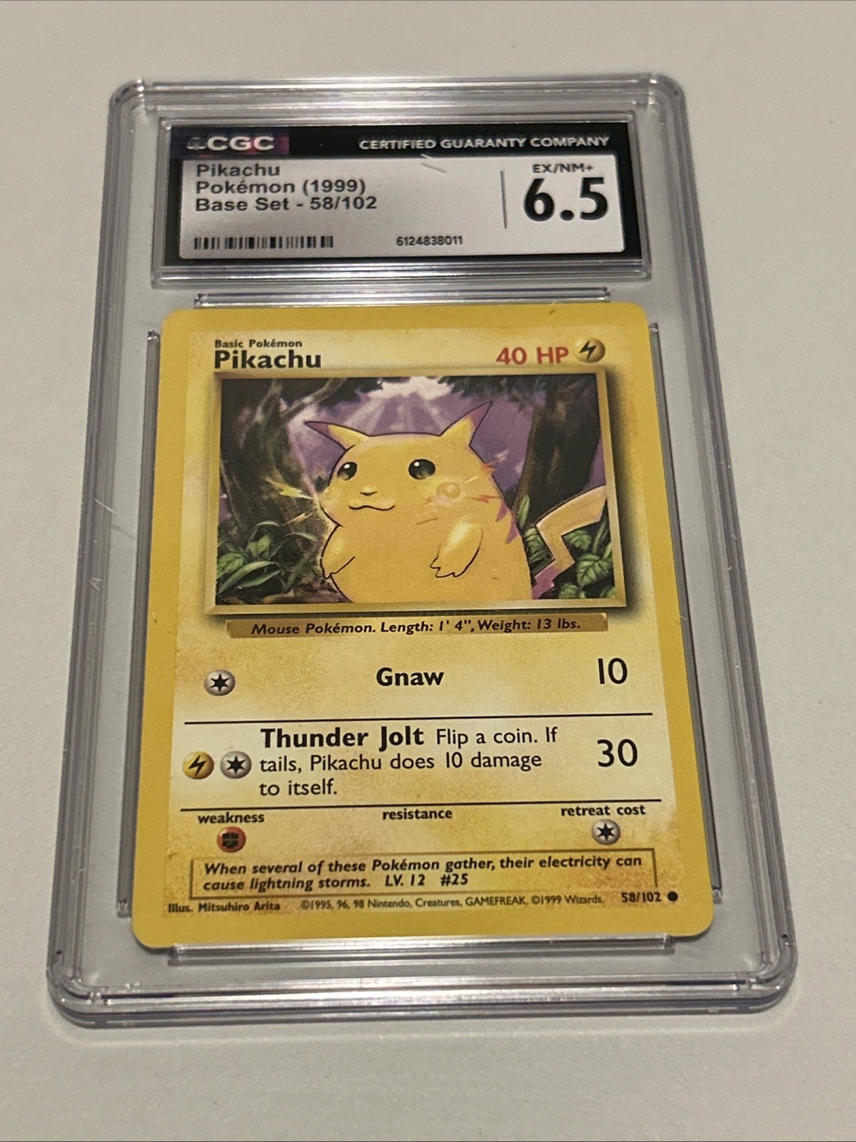 Pikachu #58 English 1999 Base Set Vintage CGC NM 6.5