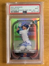 2021 Gavin Lux AUTO /50 PSA 9 | BOWMAN CHROME SCOUTS TOP 100