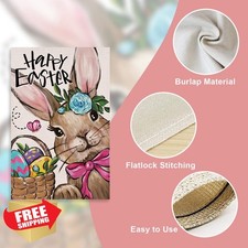 Covido Happy Easter Rabbit Bunny House Flag Double Sided 28x40"
