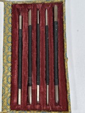 Vintage Chinese cased soapstone carving chisel set seal craft