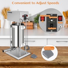 15.4LBS/10L Electric Sausage Stuffer Maker, Vertical Sausage Filler Meat Stuffer