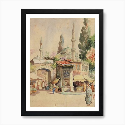 Altes Tor nahe Aya Sophia Moschee gerahmtes Wandbild Poster Leinwanddruck Bild