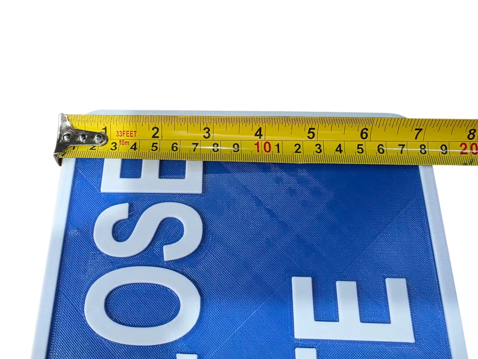 3D Peak Print 3D Türschild Outdoor PETG Wasserdicht Blau/Weiß Rechteck 400x180mm - Bild 3 von 4