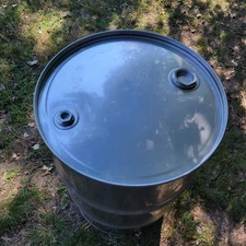 55 Gallon Stainless Steel Drum Barrel  Closed Top Used