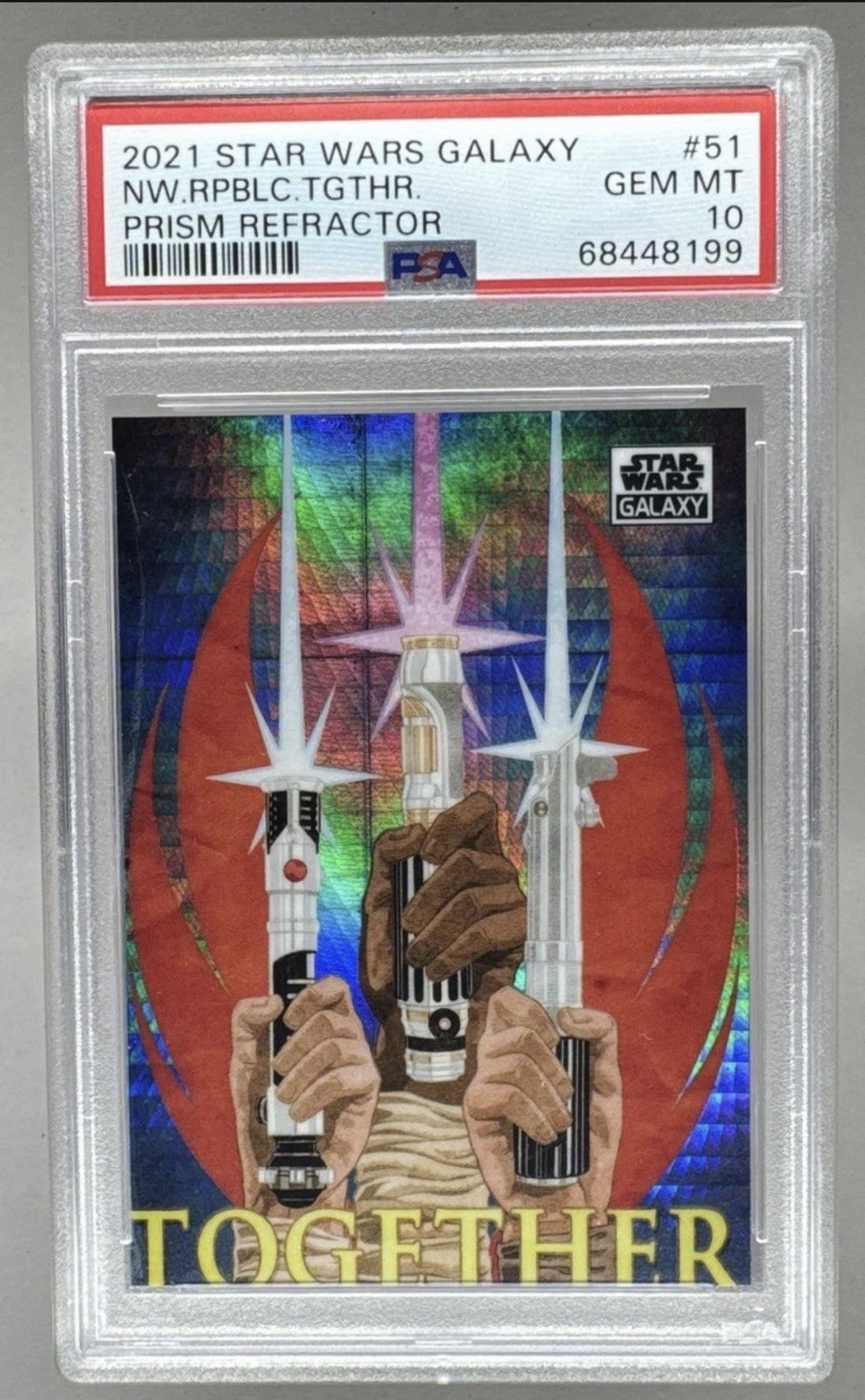 2021 Topps Chrome Star Wars Galaxy New Republic Together Prism /75 PSA 10