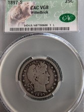 1897-S BARBER QUARTER ~ VG 8 CAC Witterbrick