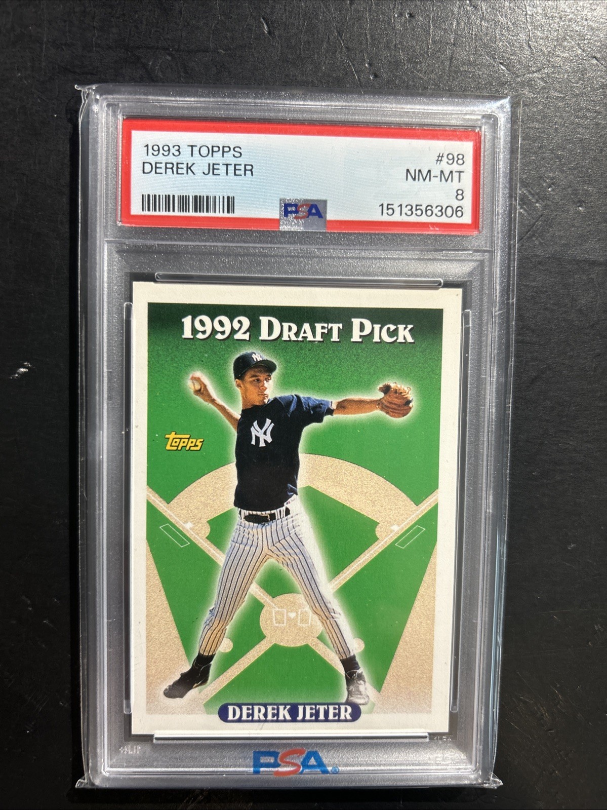 1993 Topps - Derek Jeter #98 (RC) PSA 8 view 1