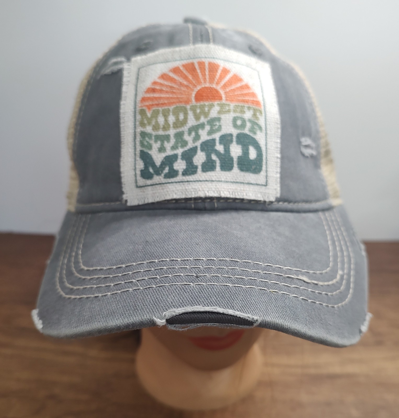 Cappello berretto CC Beanie Midwest State Of Mind pony berretto tela toppa grigio invecchiato