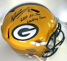 Packers MASON CROSBY Signed Full Size Replica Speed Helmet AUTO w/ Scorer - JSA