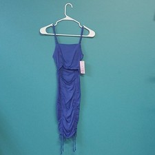 Wild Fable Blue Ruched Strappy Spaghetti Strap Short Bodycon Dress XS