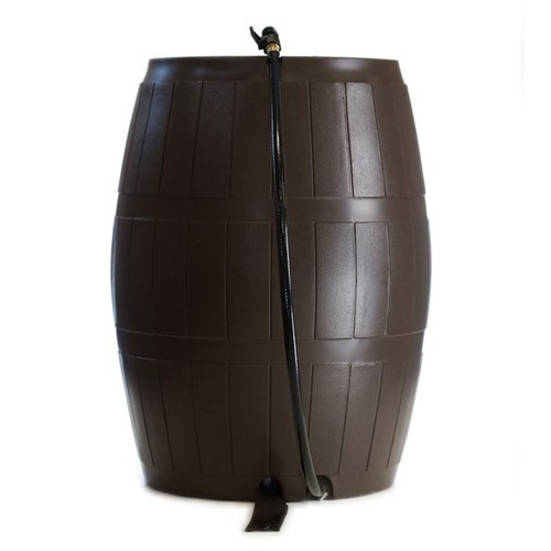 FCMP Outdoor 45-Gallon BPA Free Home Rain Water Catcher Barrel, Brown (Used) - Picture 4 of 10