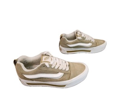 Vans Knu Stack Platform Suede   Tan/White Men s 8.5 / Women s 10 Chunky Y2K 