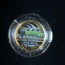 2023 RM The Centenary of Flying Scotsman UK £2 Silver Proof Colour Coin COA/Box