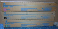 Lot of 3 Konica Minolta TN328K AAV813H TN328M AAV833H TN328Y AAV823H toners