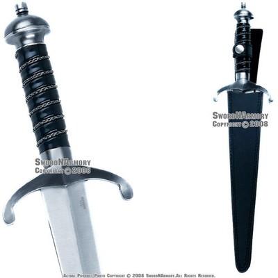 17'' Medieval Knight Short Sword Vendetta Dagger with Imitation Leather Sheath