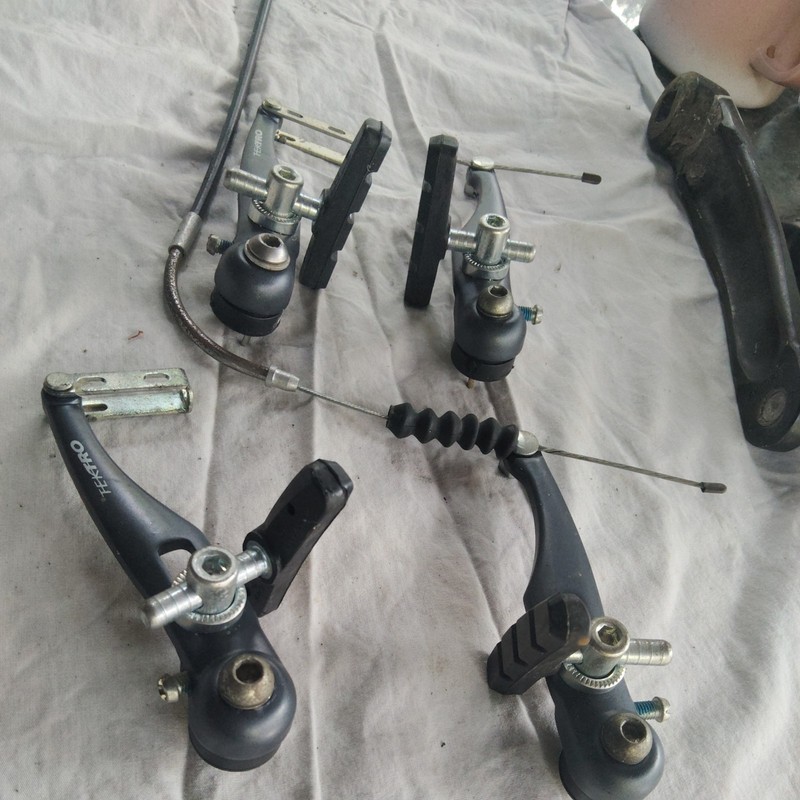 Vintage Tektro 826A V Brake set Gun Metal Grey 