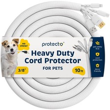 Heavy Duty Dog Cat Cord Protector 10ft Long Sleeve, Easy-to-Use 3/8 in Cord...