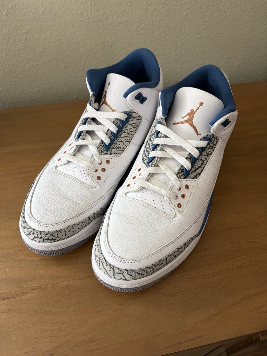 Nike Air Jordan 3 Wizards Size 13 CT8532-148 White Blue  display picture 1