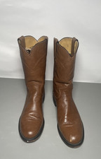 Vintage Justin Boots Brown Leather Roper Western Cowgirl Women's 6.5 B