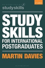 Study Skills for International Postgraduates by Martin Davies (English) Hardcove