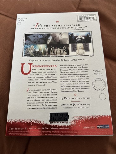 Fullmetal Alchemist: Brotherhood, Part Three (DVD, 2010, 2-Disc Set) - Picture 2 of 5