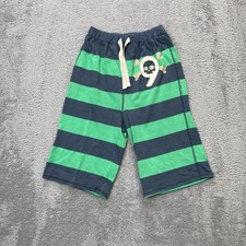 Gap Shorts Boys 14 Green Striped Skull Crossbones Flame Resistant Drawstring