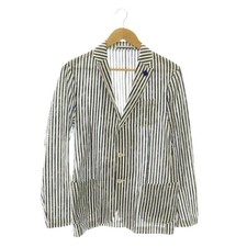 Lardini Striped Tailored Jacket 3B Thin 44 Navy White /Hs Gy62