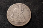 1877-CC VG F Seated Liberty Half Dollar Nice Looking Coin NJX