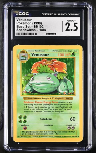 Venusaur (Shadowless) graded CGC 2.5 for sale on eBay