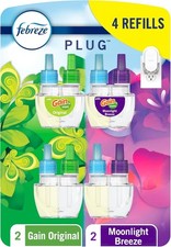 Plug In Air Freshener Odor-Fighting Scented Oil Refill Home Bathroom Kitchen