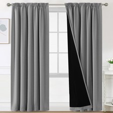 Curtain 100 opaque with curling ribbon set of 2 curtain against cold double layer...