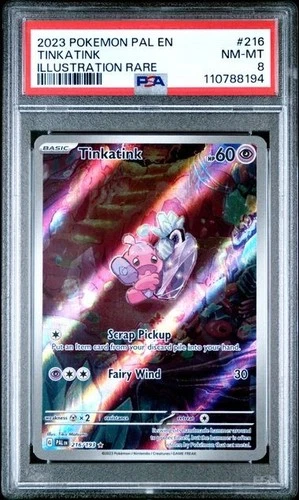 Pokemon Paldea Evolved #216 Tinkatink Illustration Rare PSA 8